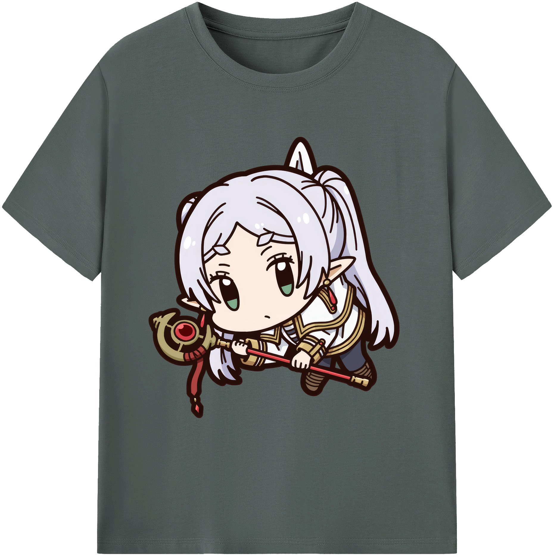 （画像用） 葬送のフリーレン Frieren 綿100％ メンズ半袖Tシャツ｜肌触りやわらか＆通気性